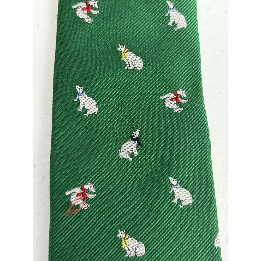 Club Room Boy's 100%‎ Silk Green Polar Bear Zipper Adjustable Necktie